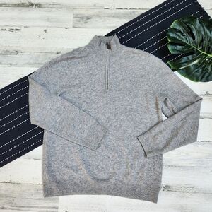 Wills Classic Cashmere Quarter Zip Sweater Light Grey Size Large